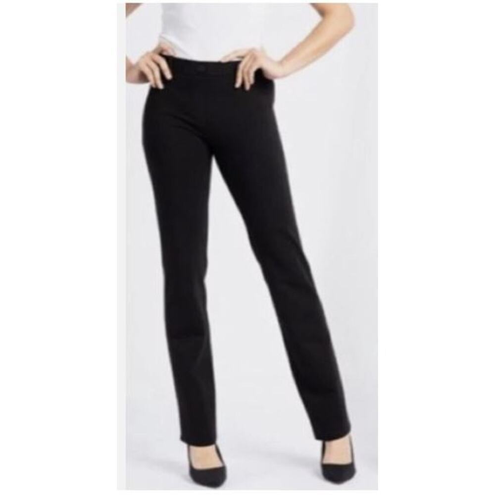 Betabrand Size XXL Yoga Pants Dress Pants Black Straight Leg Rayon Nylon Blend
